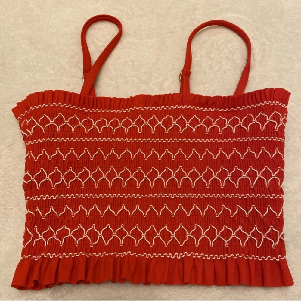 Xhilaration Red Smocked Bikini Top